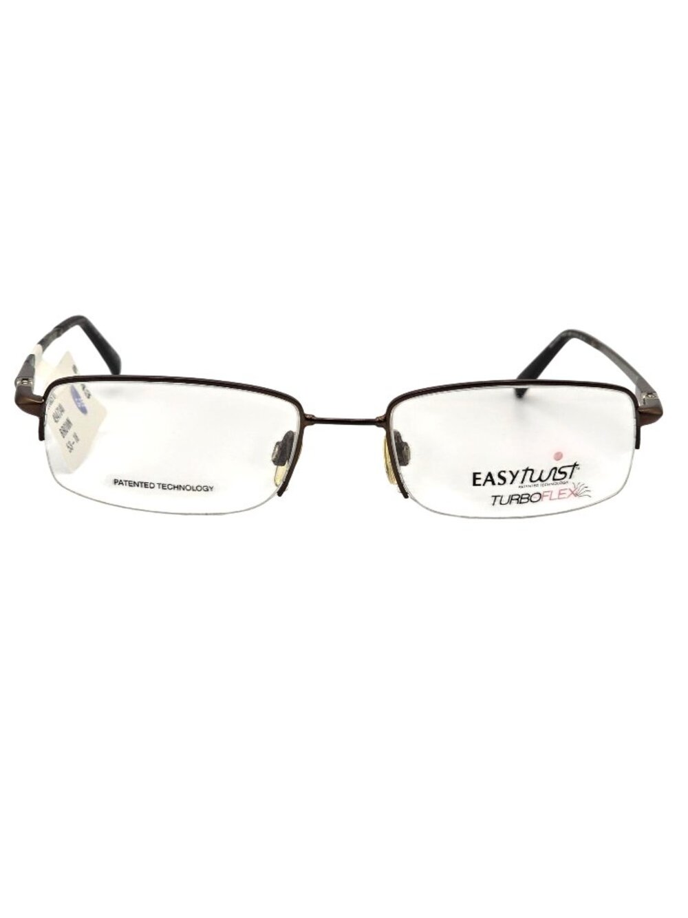 EasyTwist TurboFlex 869 Brown Semi Rimless Eyeglasses Frames 53-18-135